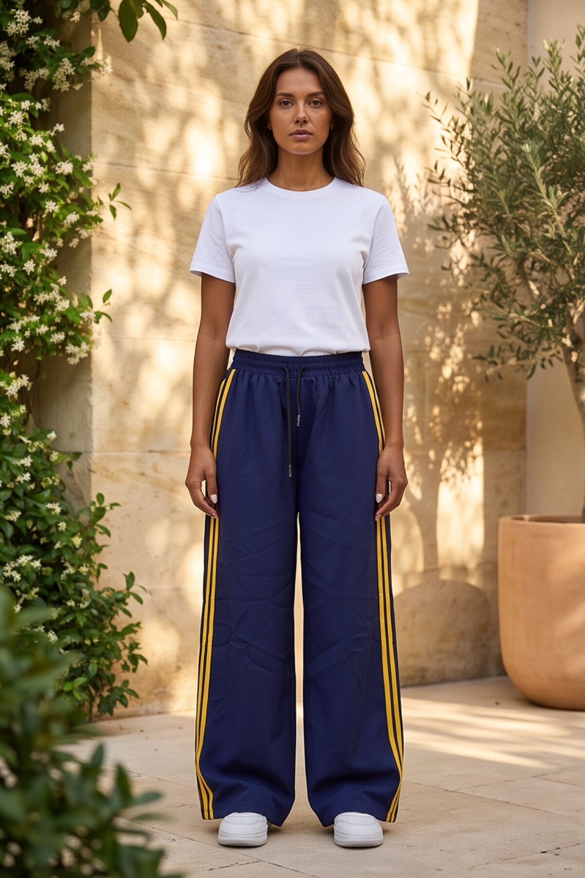 Lacivert Bol Şerit Detaylı Baggy Pantolon - Mexico Superblue