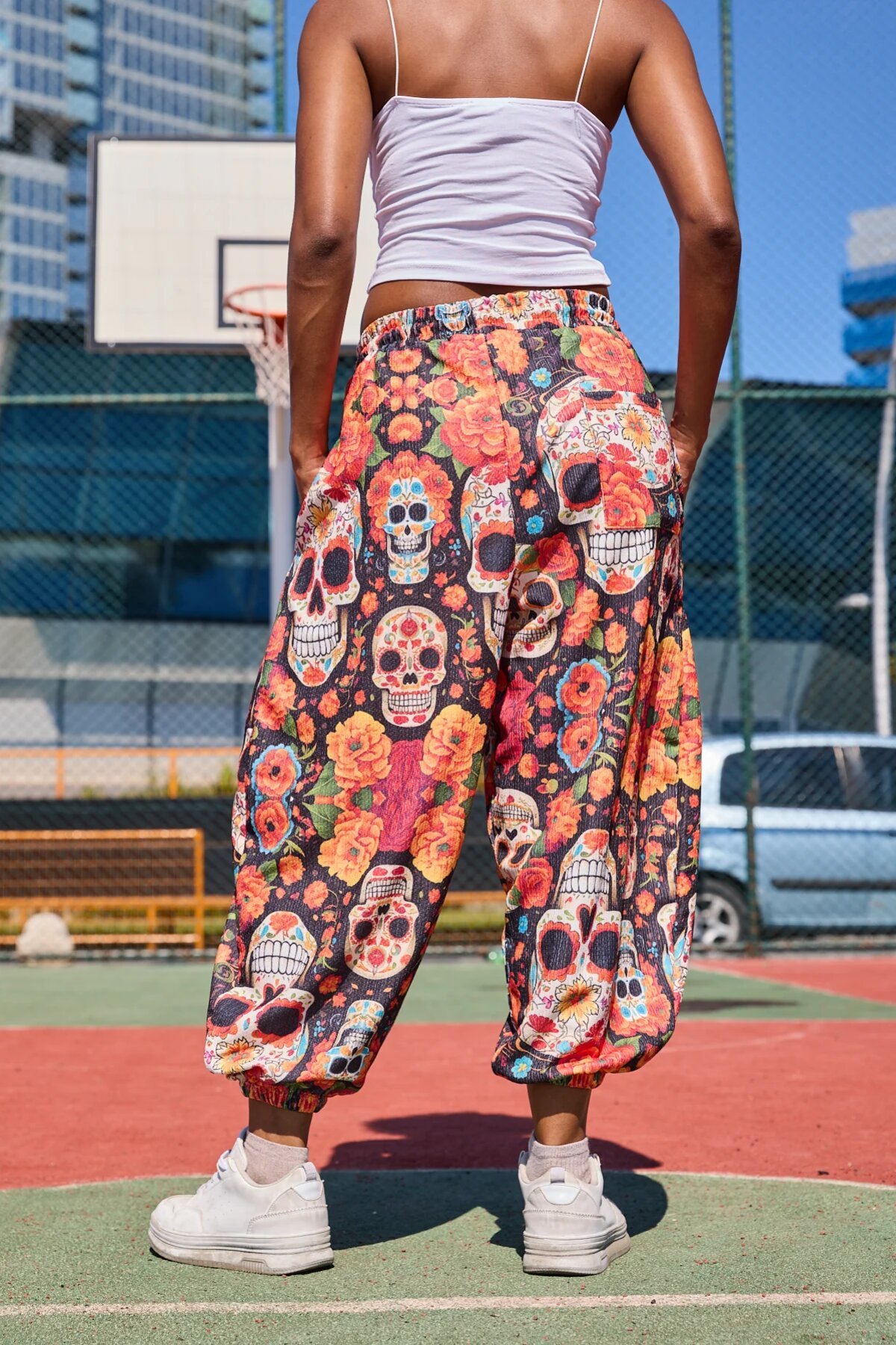 Renkli Sokak Tarzı Bol Şalvar Pantolon - Mexico Superblue