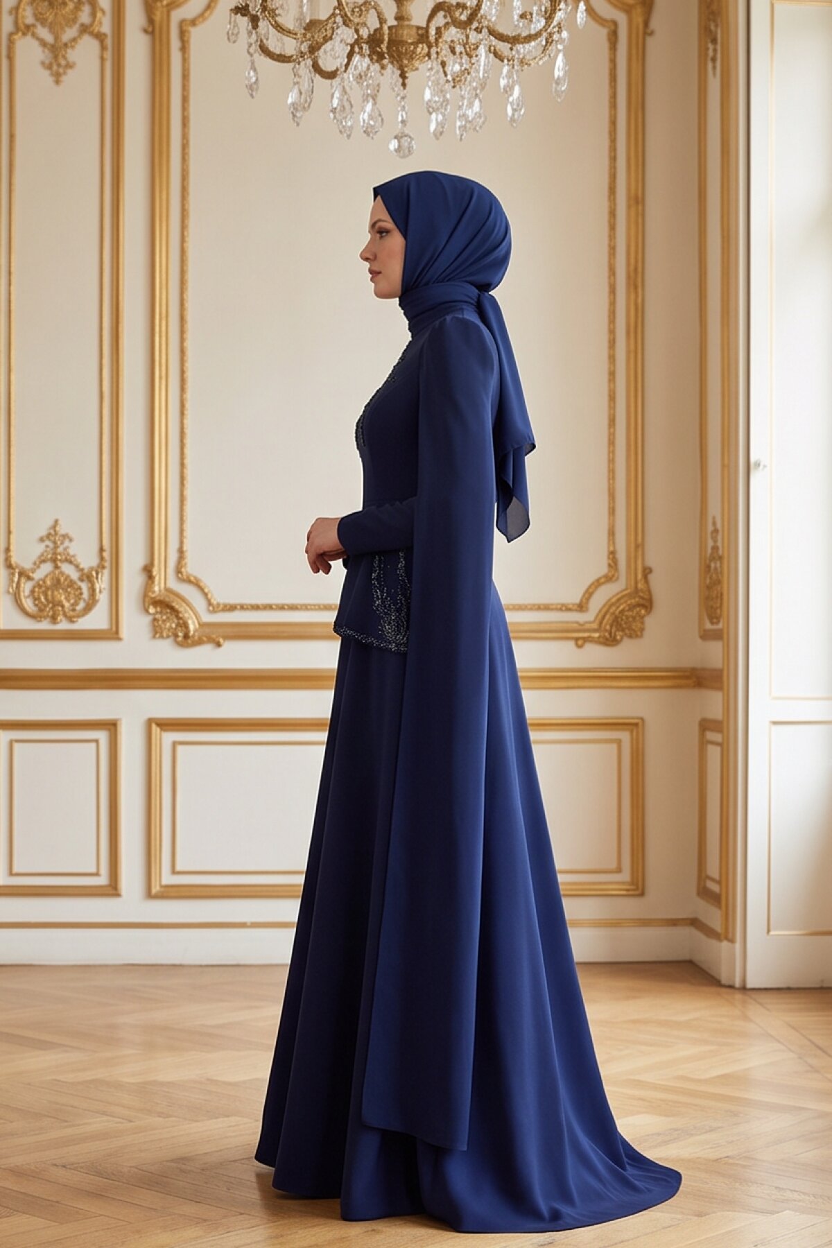Evening Dress - Navy Blue - MK-MODA