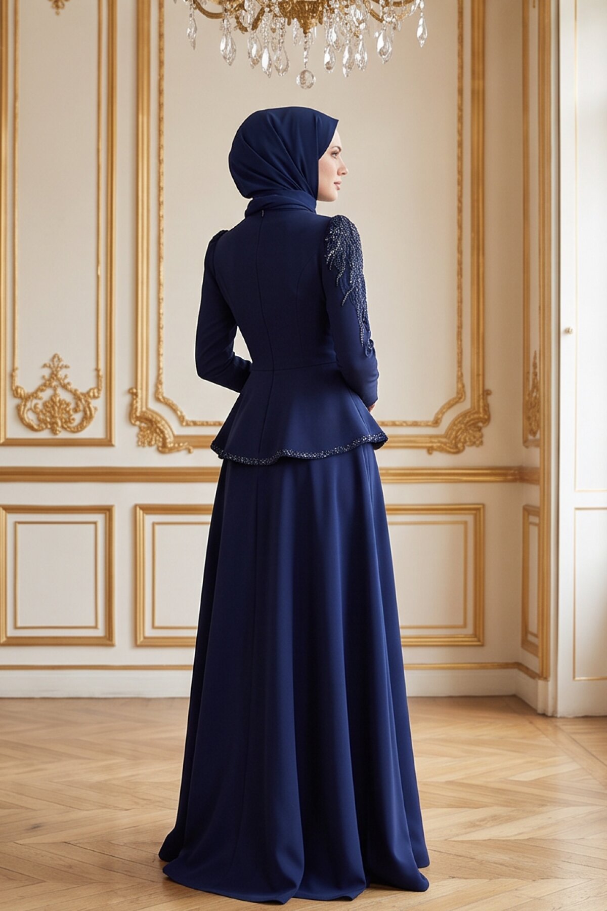 Evening Dress - Navy Blue - MK-MODA