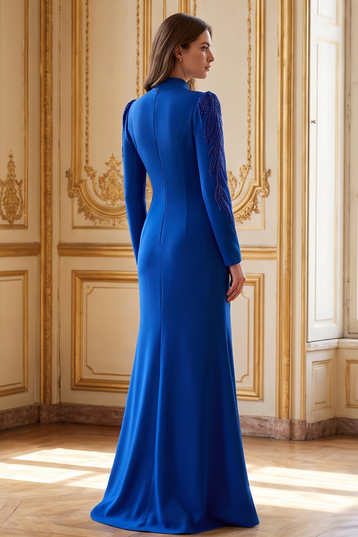 Midnight Blue Evening Dress - MK Moda Tasarım