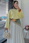 Sarı Düz Kesim Suprem Penye Basic Body Tunik