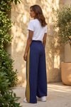 Lacivert Bol Şerit Detaylı Baggy Pantolon