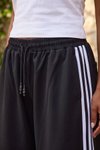 Siyah Bol Baggy Şerit Detaylı Pantolon