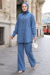 Açık Mavi Oversize Denim Takım