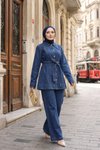Koyu Mavi Deniz Klasik Denim İkili Takım