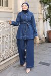 Koyu Mavi Deniz Klasik Denim İkili Takım