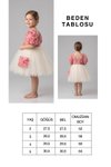 Ekru Çiçek İşlemeli Tütülü Çantalı Kız Çocuk Elbise