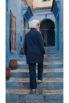 İndigo Bol Paça Dik Yaka Fermuarlı Takım
