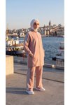 Pembe Şerit Detaylı Fermuarlı Eşofman Takımı