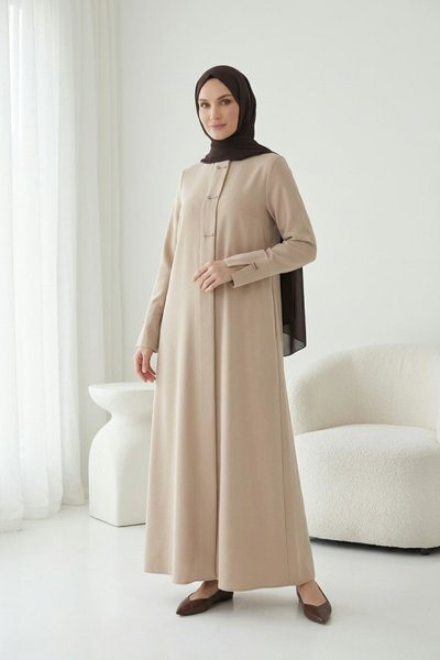 Accessory-Detailed Abaya - Beige