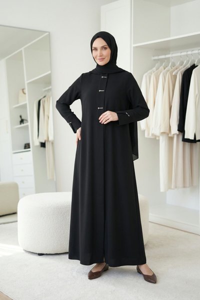 Accessory Detailed Abaya - Black