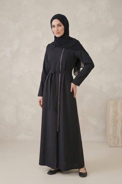 Blazer Collar Abaya - Black