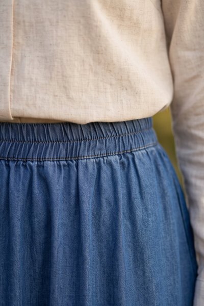 100% Cotton Denim Skirt - Blue