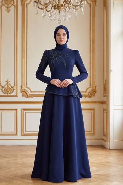 Evening Dress - Navy Blue