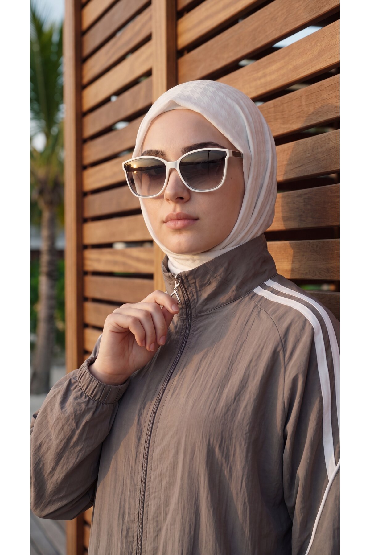 Gri Rahat Kesim Şerit Detaylı Eşofman Takımı - Wovi Moda