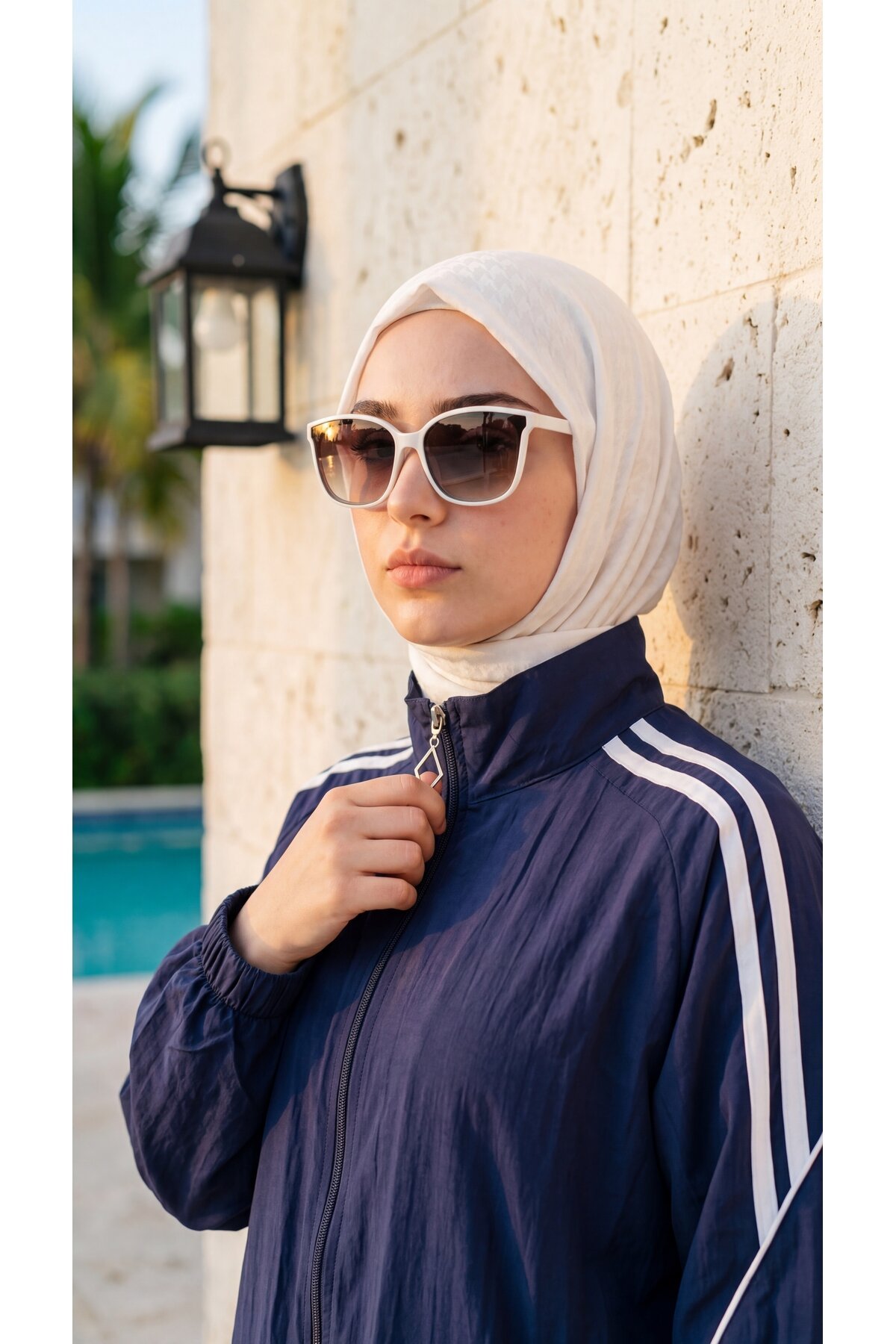 Lacivert Rahat Kesim Şerit Detaylı Eşofman Takımı - Wovi Moda