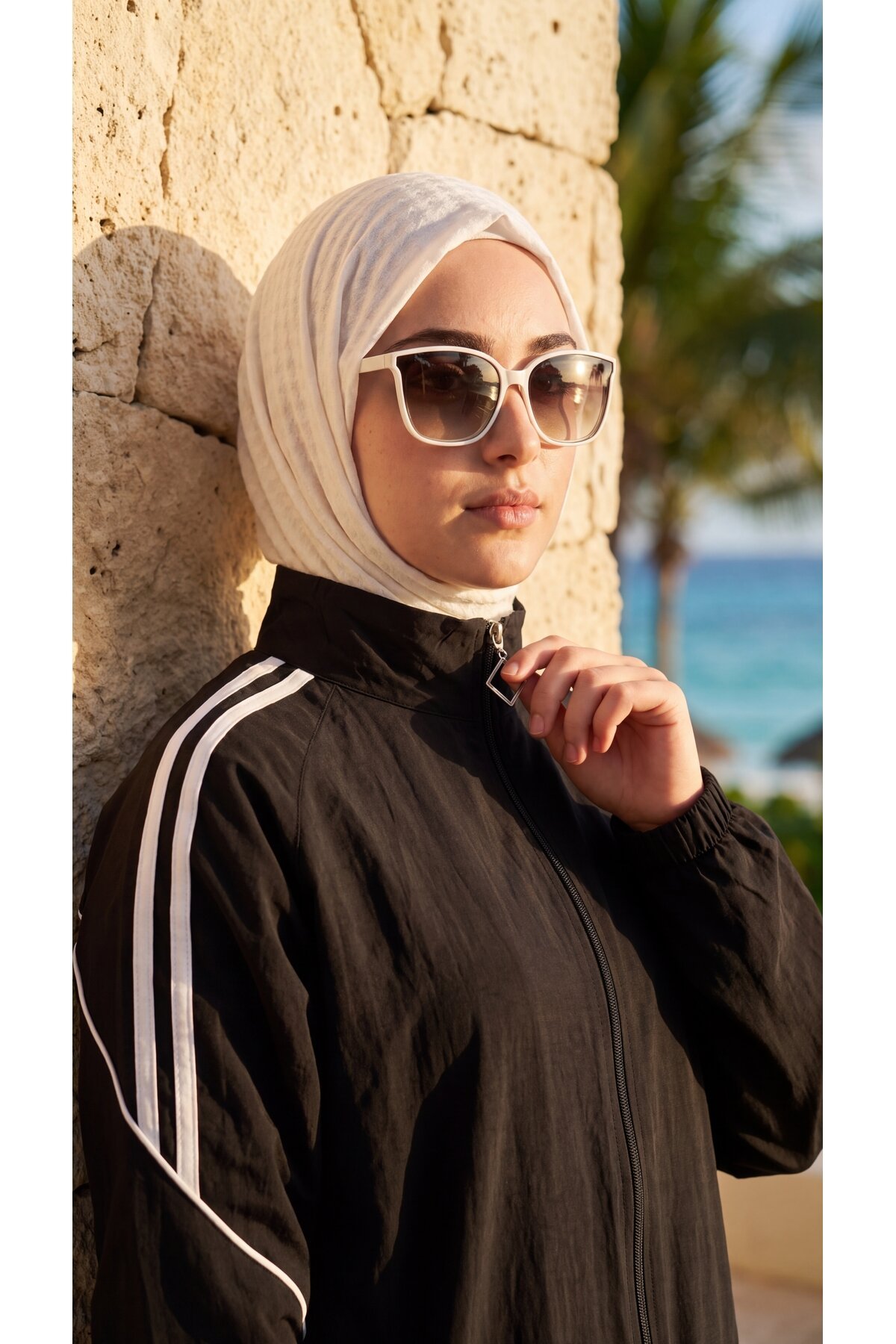 Siyah Rahat Kesim Şerit Detaylı Eşofman Takımı - Wovi Moda