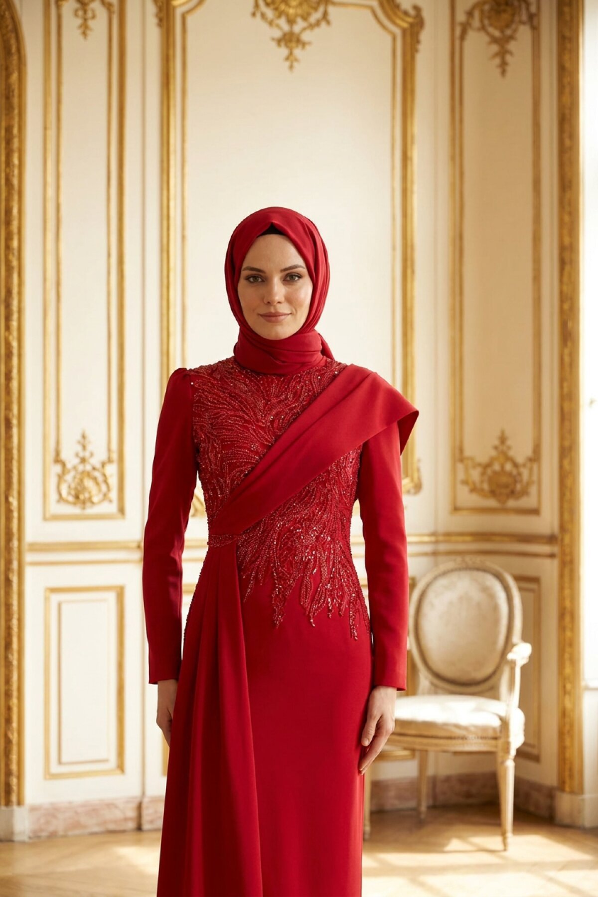 فستان سهرة أحمر - MK-MODA