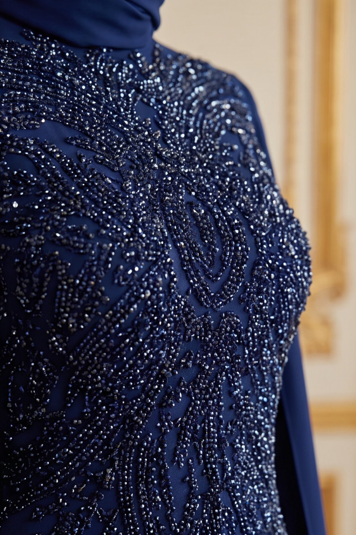 Lacivert Abiye Elbise - MK-MODA
