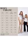 Bej Gabardin İspanyol Paça Beli Lastikli Likralı Kız Çocuk Pantolon