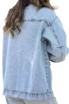 Buz Mavi Oversize Kot Ceket