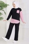 Pembe Garni Detaylı İkili Takım