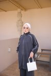 Antrasit Rahat Kesim Biyeli Boydan Fermuarlı Eşofman Takımı