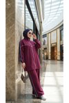 Bordo Oversize Rahat Kesim Eşofman Takım