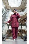 Bordo Oversize Rahat Kesim Eşofman Takım