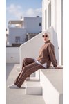 Kahverengi Oversize Eşofman Sweatshirt Ve Pantolon İkili Takım