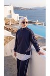Lacivert Oversize Eşofman Sweatshirt Ve Pantolon Takım