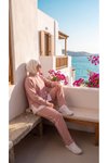 Pembe Oversize Eşofman Sweatshirt ve Pantolon Takım