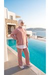 Pembe Oversize Eşofman Sweatshirt ve Pantolon Takım