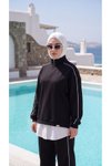 Siyah Oversize Eşofman Sweatshirt ve Pantolon Takım