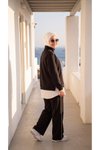 Siyah Oversize Eşofman Sweatshirt ve Pantolon Takım
