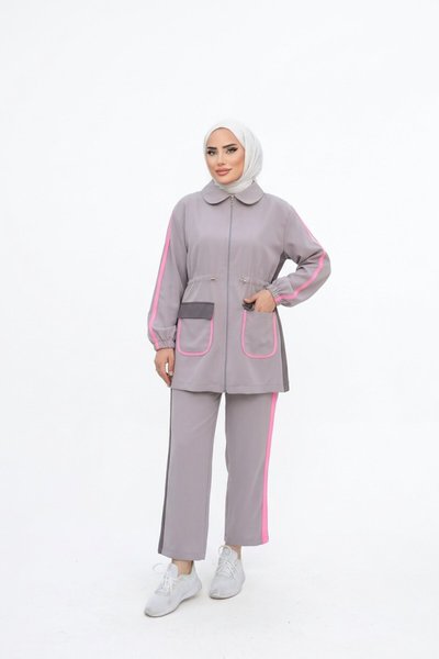 Gri Eşofman Takımı - Wovi Moda