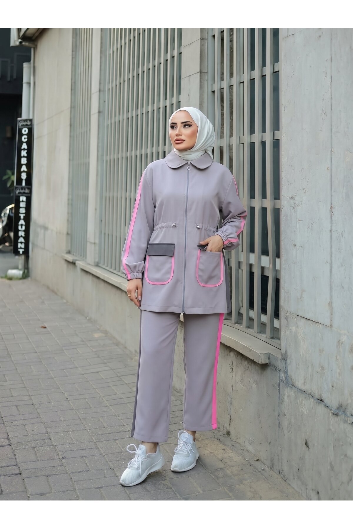 Gri Eşofman Takımı - Wovi Moda
