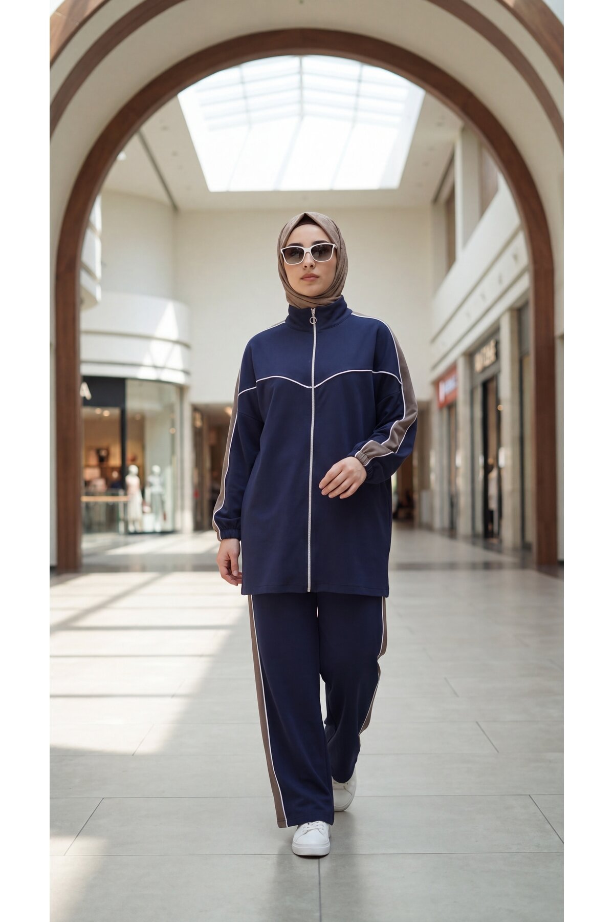 Lacivert Rahat Kesim Oversize Eşofman Takım - Wovi Moda