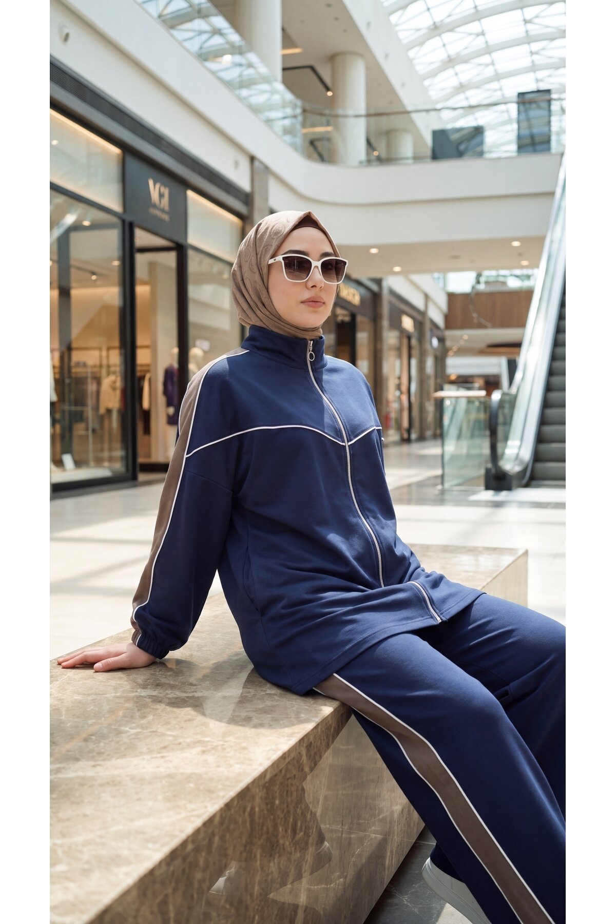 Lacivert Rahat Kesim Oversize Eşofman Takım - Wovi Moda
