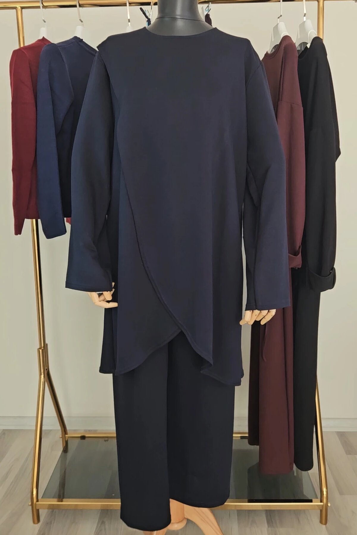 Lacivert Çapraz Kesim Kristal Oysho Kumaş Takım - Dimar Butik