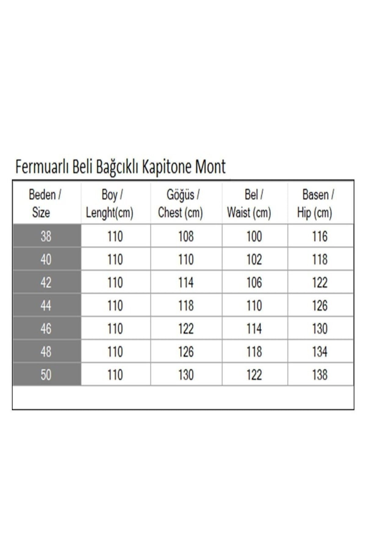 Acı Kahve Kapitone Beli Bağcıklı Fermuarlı Mont - Modamihram