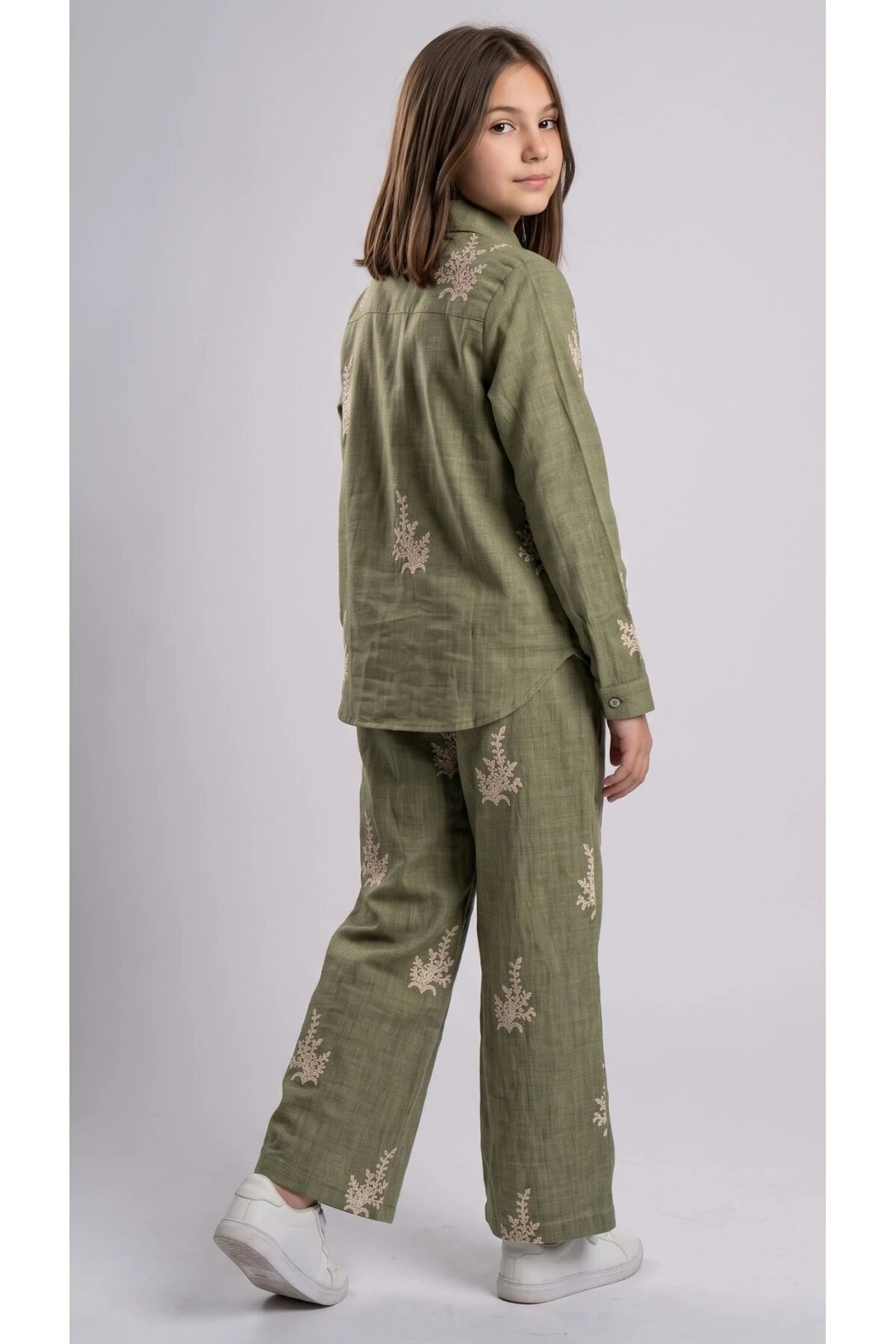 Occasion Shirt Girl Child Set - Green - Pafim Kids