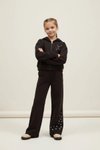 Hooded Star-Embroidered Zip-up Tracksuit Set - Black