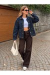 Lacivert Oversize Kot Ceket