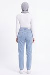 Mavi Mom Aplike Cepli Denim Pantolon