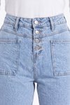 Mavi Mom Aplike Cepli Denim Pantolon