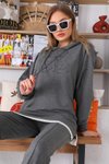 Gri True Love Kabartmalı Spor Takım